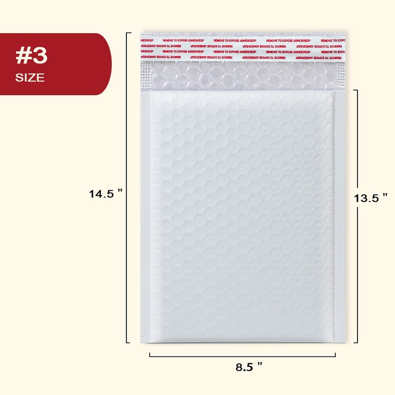 20 Units #3 8.5x14.5 Poly Bubble Mailers Padded Envelopes Made in USA gallery
