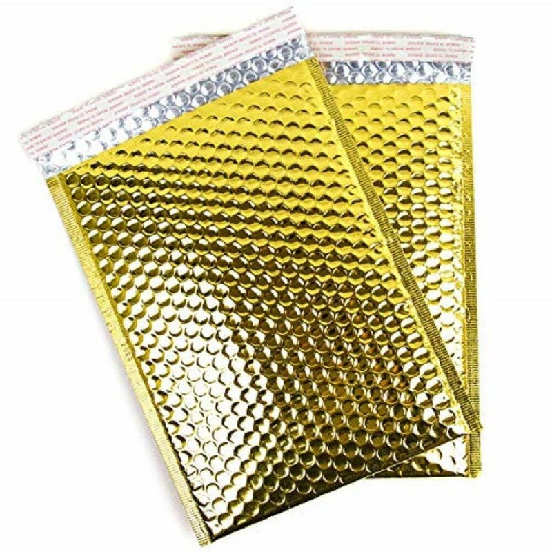 100 #2 8.5x12 Glamour Metallic Gold Poly Bubble Shipping Mailers Envelopes Bags gallery