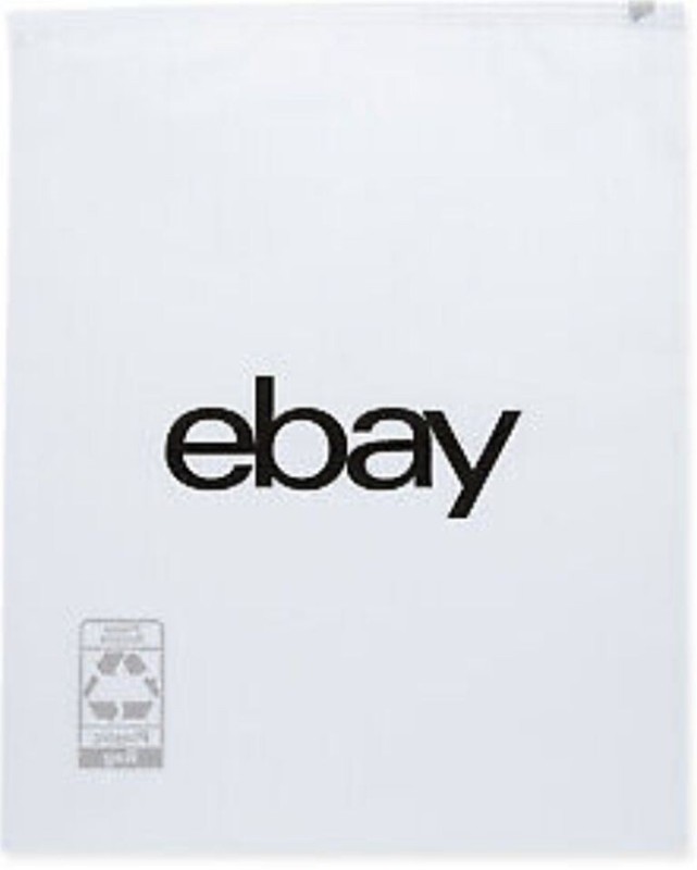 eBay Branded – 7.5″ x 9.5″ Frosted Zipper Clothing Bags – Black Logo – 50 Bags