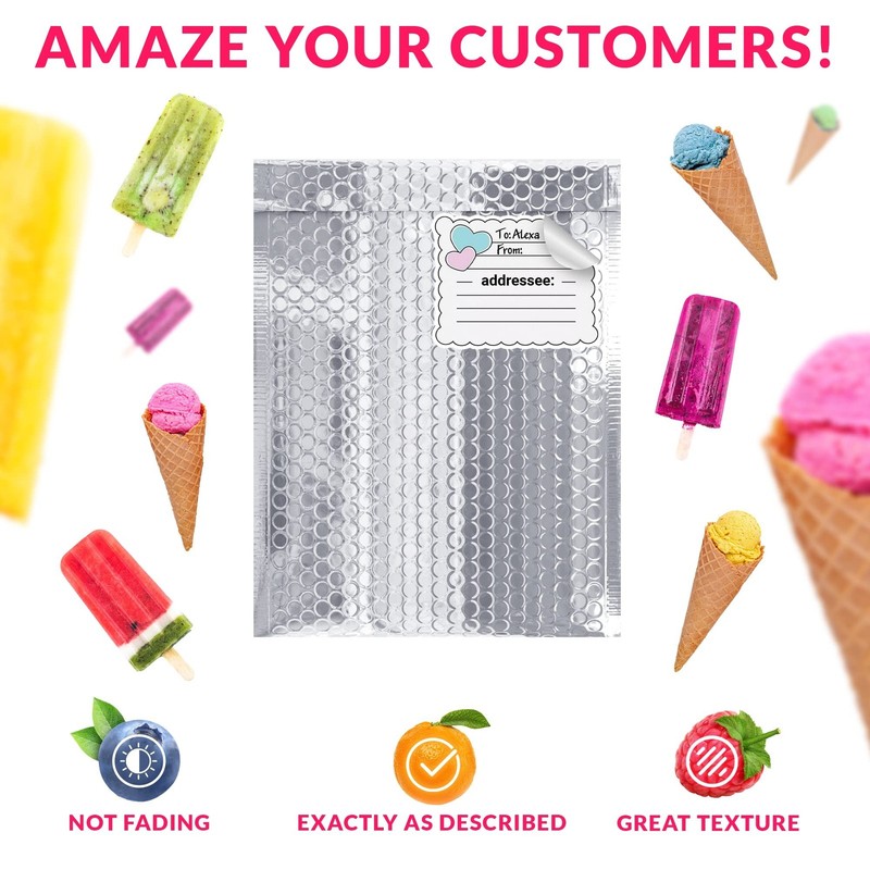 ABC Thermal Bubble Mailer, 6 x 6 Inches. Pack of 10 Metallic Bubble Mailers. ... gallery