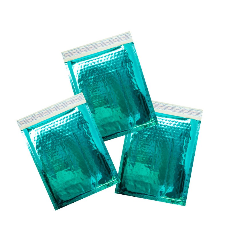 10-500 Lot~6x10 ~Pink Rose and Teal Combo Pack Metallic Foil Poly Bubble Mailers gallery