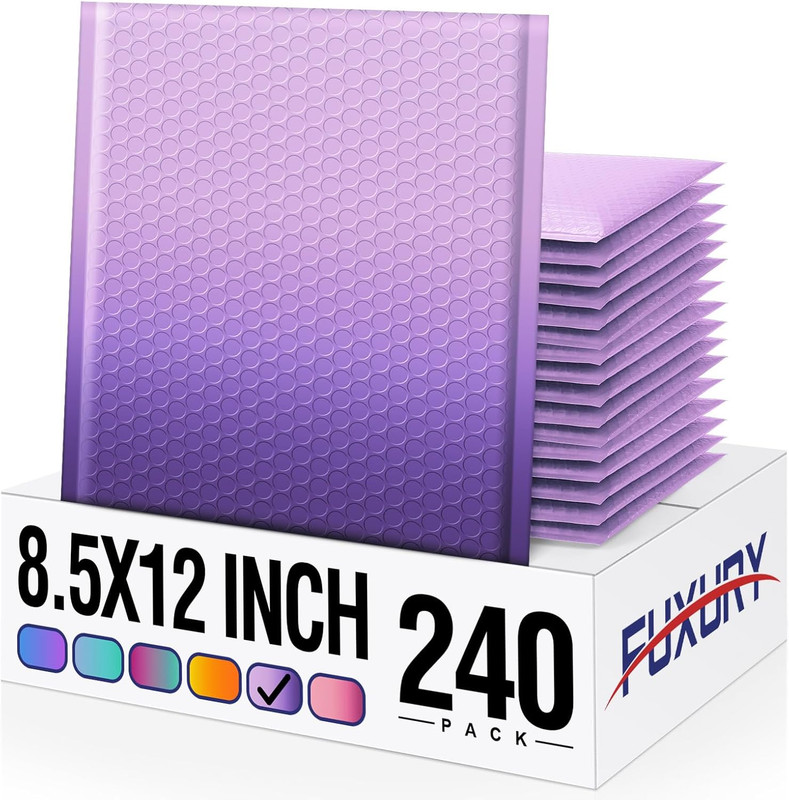Opaque Bubble Mailers 6X10 Inch 100 Pack Gradient Purple Padded Envelopes Usable