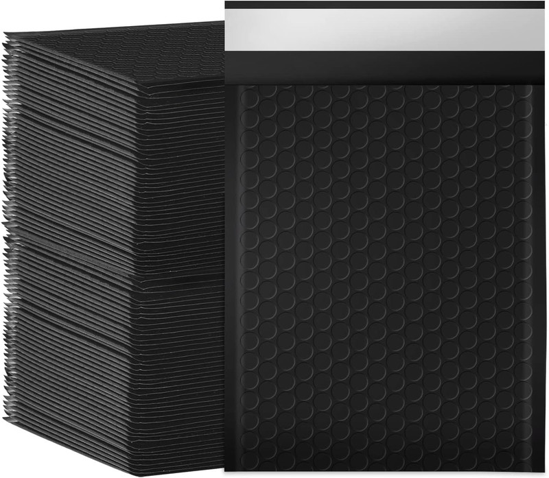 Bubble Mailers 6X10″ 100 Pack Black Padded Envelopes Waterproof Usable Size 6X9