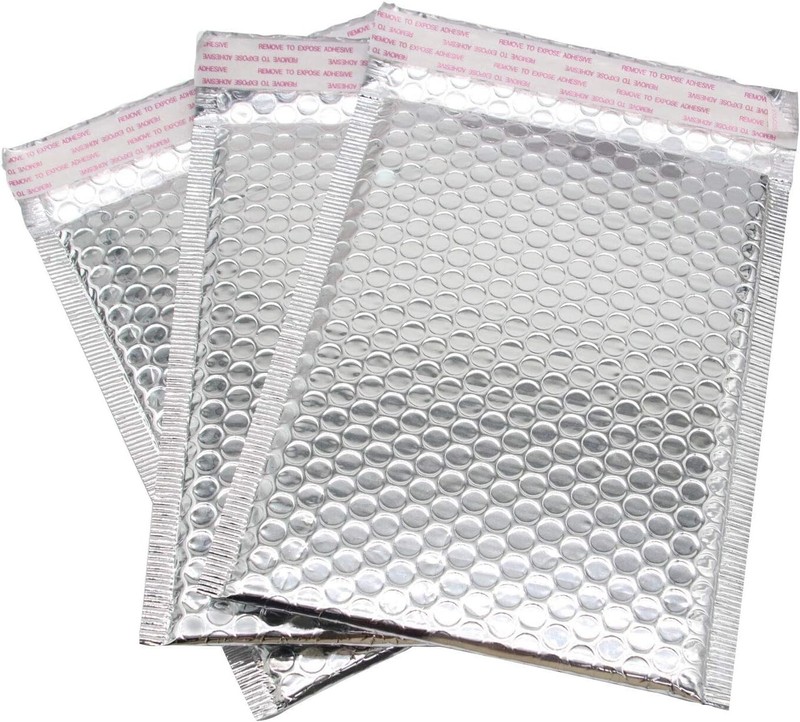 75 Pack, 6×9 Inch Metallic Bubble Mailers, Self Seal Shipping Mailing Envelopes