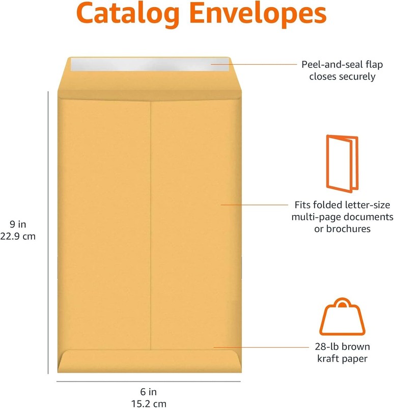 Self Seal Envelopes 6x9 Brown Kraft Pack of 100 gallery