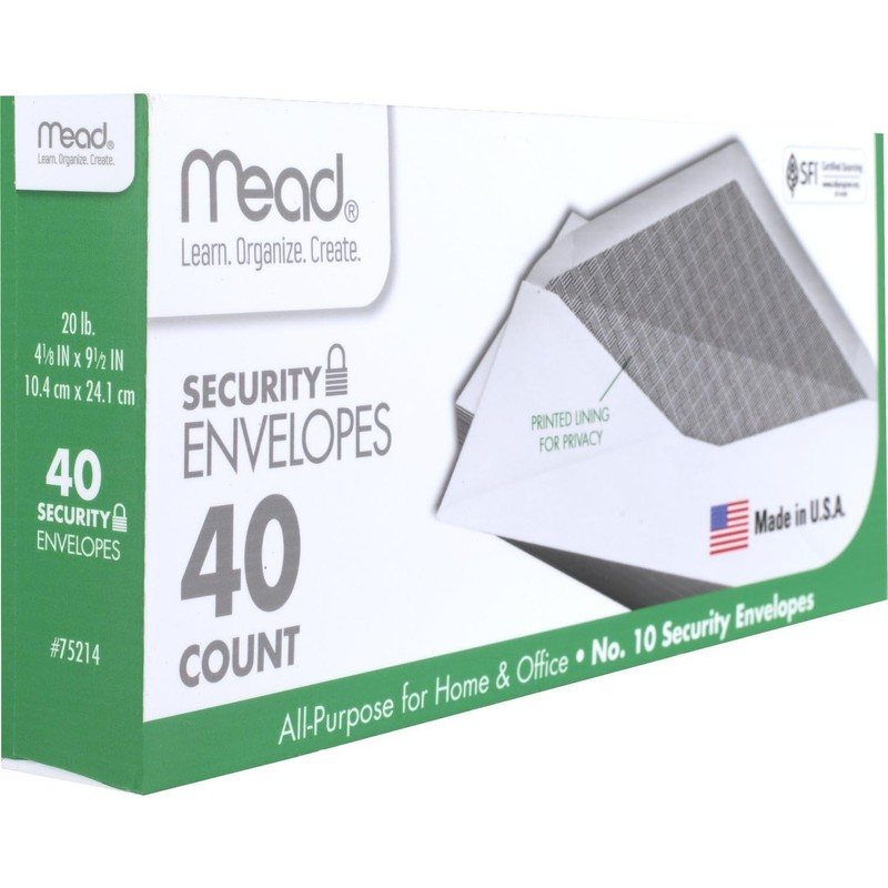#10 Envelopes, Letter Size, 4-1/8" x 9-1/2", Security Printed Lining for Priv... gallery