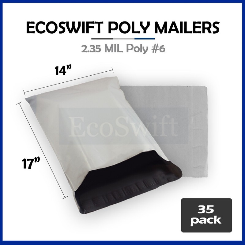 35 14×17 ECOSWIFT WHITE POLY MAILERS SHIPPING ENVELOPES BAGS