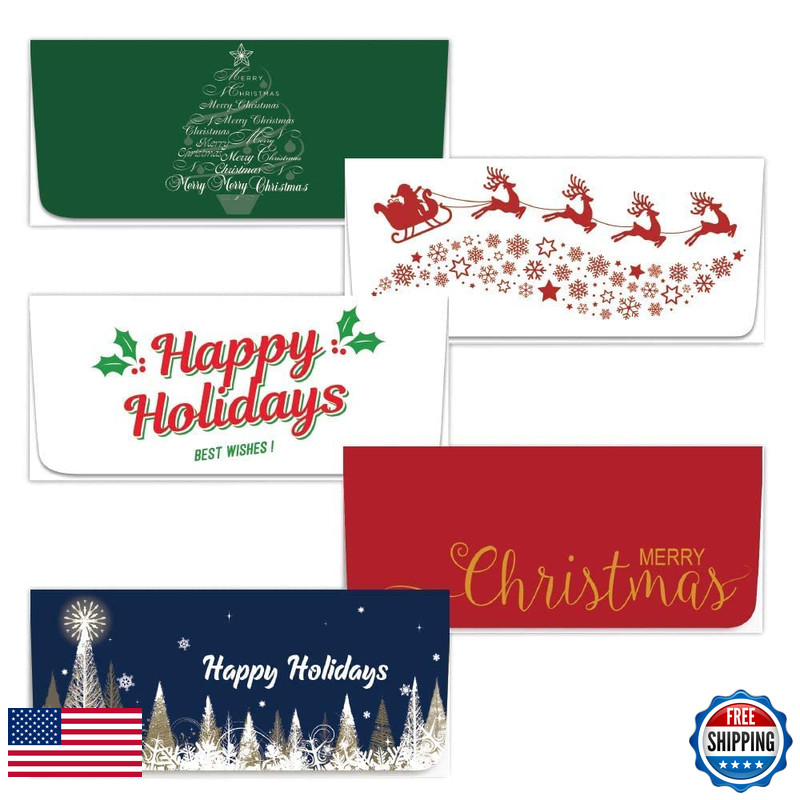 Banksupplies Festive Money Envelopes 6-1/2 X 2-7/8 250 Pack Variety Pack Gift