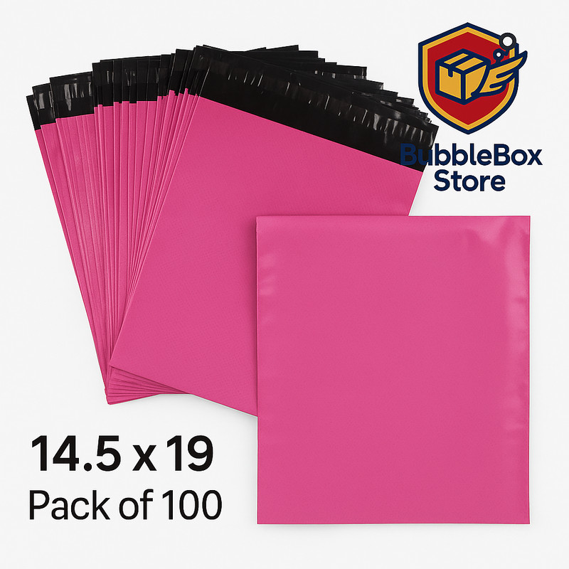 Pink Poly Mailers 14.5x19 Shipping Bags Self Seal Waterproof Choose Qty gallery