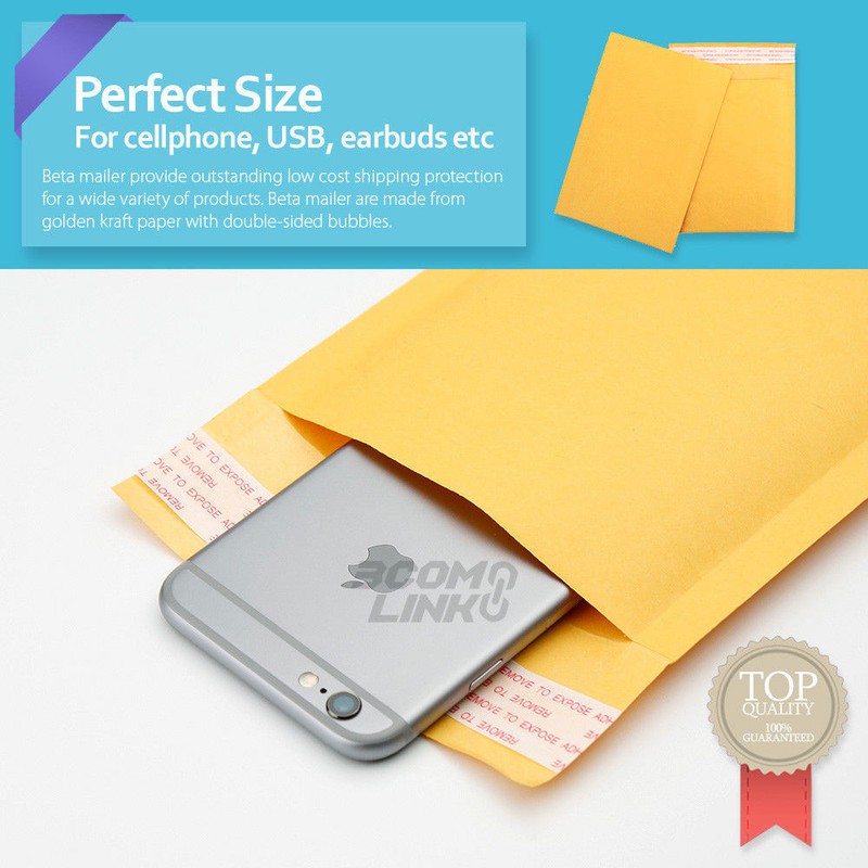 500 #00 5x10 (5x9) Kraft Bubble Padded Envelopes Mailers Shipping Bag 5"x9" gallery