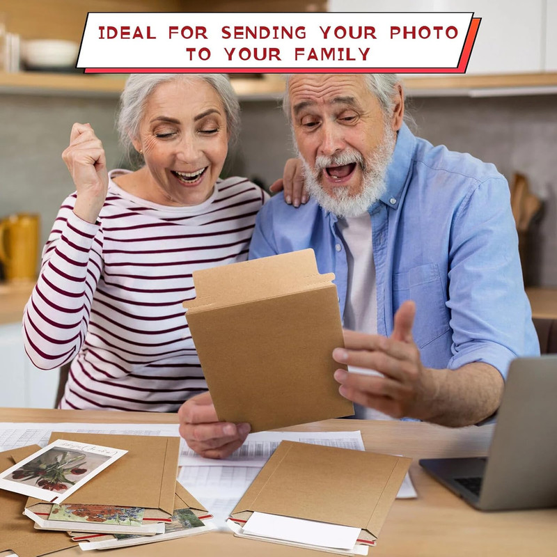 Fainne 350 Pieces 6X8 Rigid Photo Mailers, 350Gsm Keep Flat Cardboard Shipping E gallery