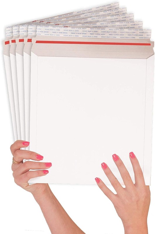 Rigid Mailers 11×13.5″ Pack of 100 White Carboard Envelopes