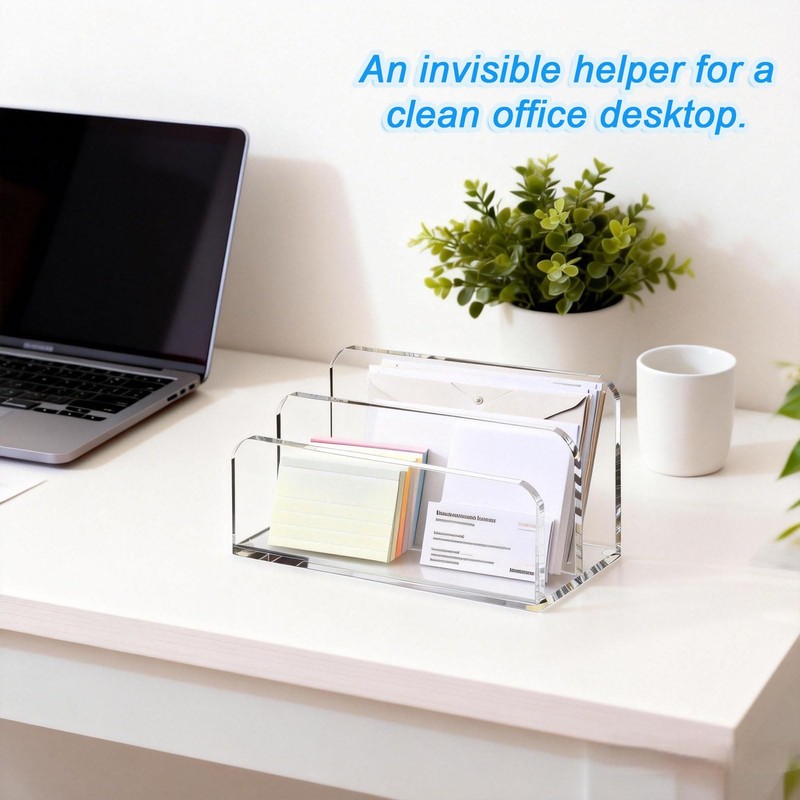 Acrylic Mail Organizer 2-Slot Desktop File Sorter - a Versatile medium, Clear gallery