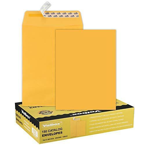 ValBox 10×13 Self Seal Catalog Envelopes 150 Packs Brown Kraft Large Envelopes