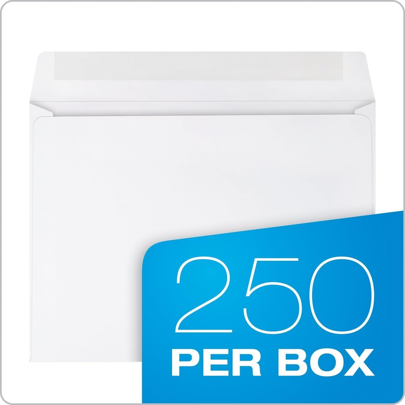 Park Open-Side Booklet Envelope, Gummed, White, 9 x 12, 250 per Box, (37682) gallery