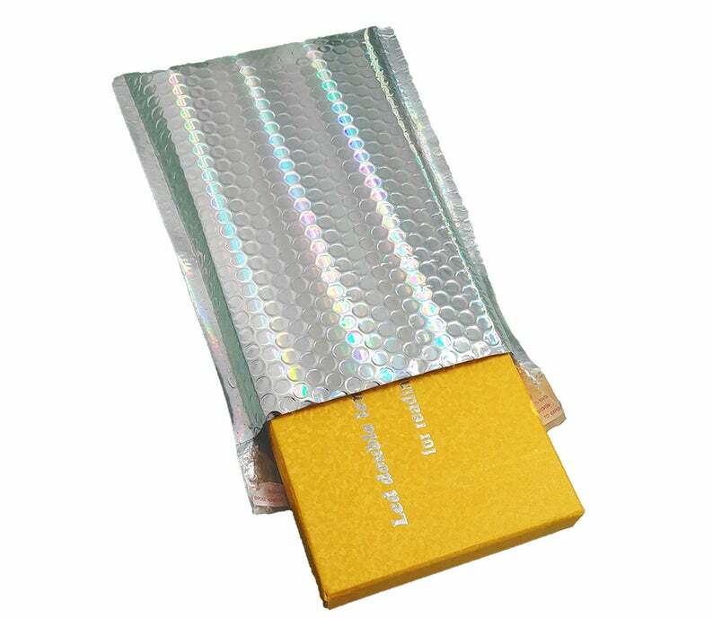 7x11 Holographic, Ice Blue Metallic Bubble Mailers, Padded Self Sealing Envelope gallery