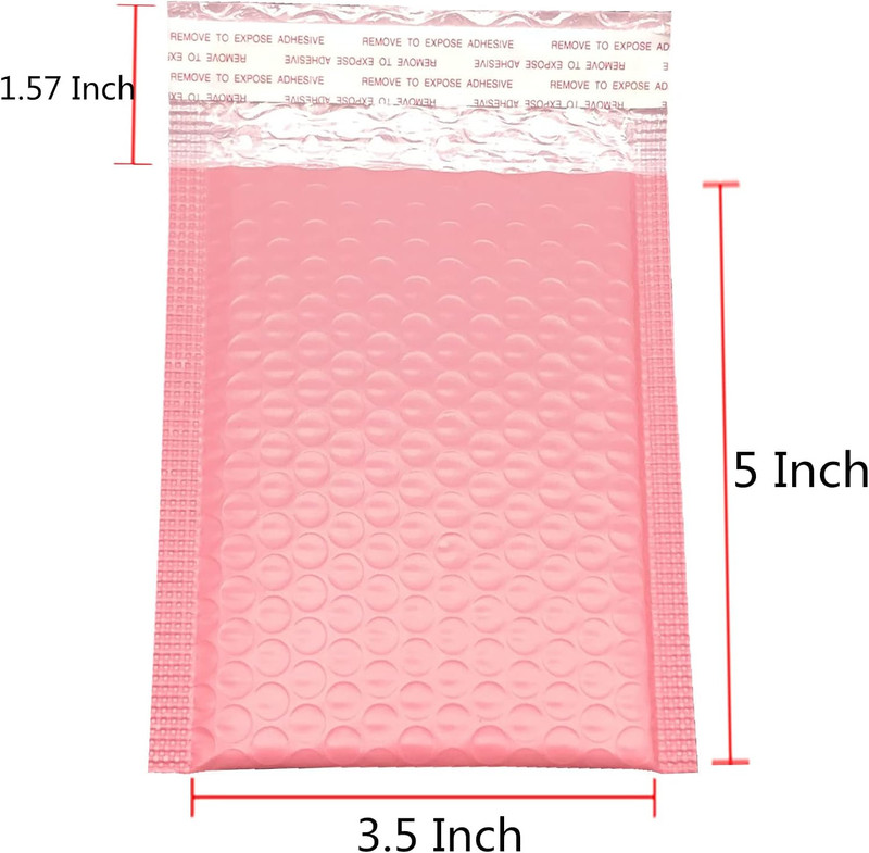 3.5X5 Inch Pink Poly Bubble Mailers Small Padded Envelopes Self-Sealing Shipping gallery