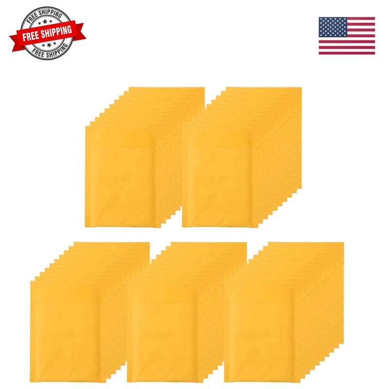 5 x 7″ Bubble Mailers, Padded Mailing Envelopes 50 Pack, Kraft Bubble Mailers…