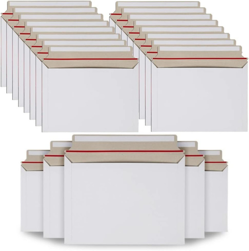 100PCS Stay Flat Mailers, 6X10 Inch Rigid Mailers Cardboard Envelopes, Self-Seal