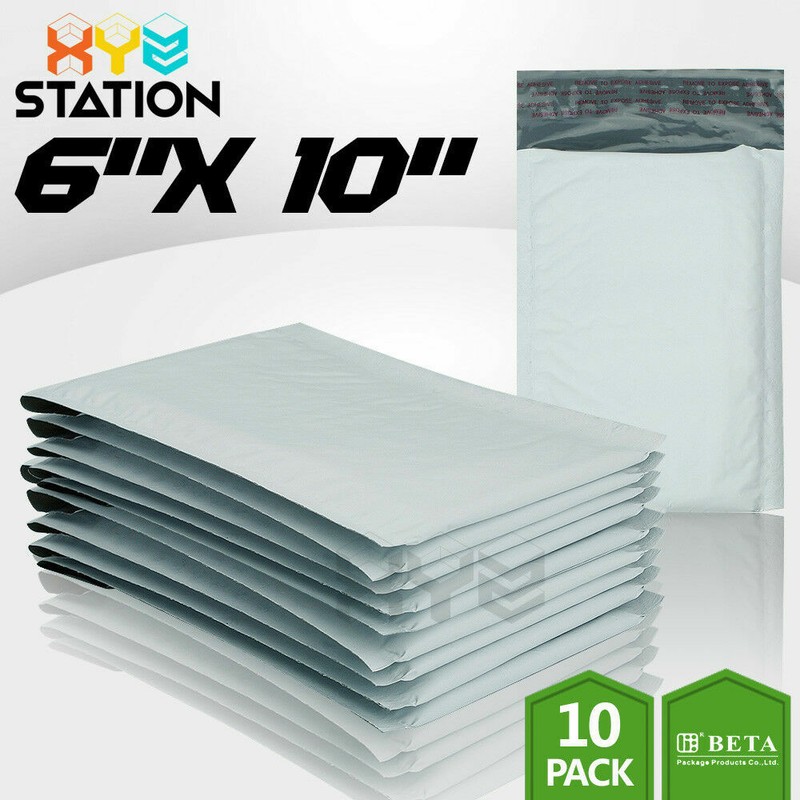 10 PCS #0 6×10 (6×9) Poly Bubble Mailers Padded Envelope Shipping Supply Bags