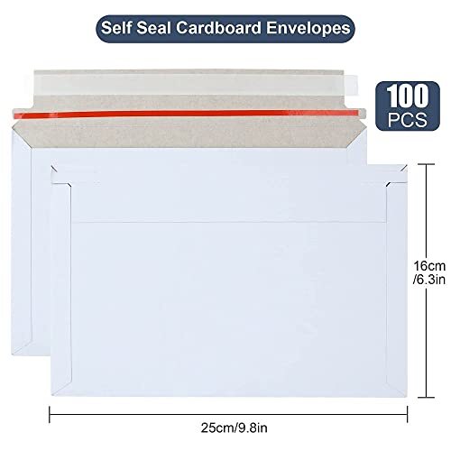 100PCS Stay Flat Mailers Reusable Cardboard Envelopes 6x10 Inch Self-Seal Mai... gallery