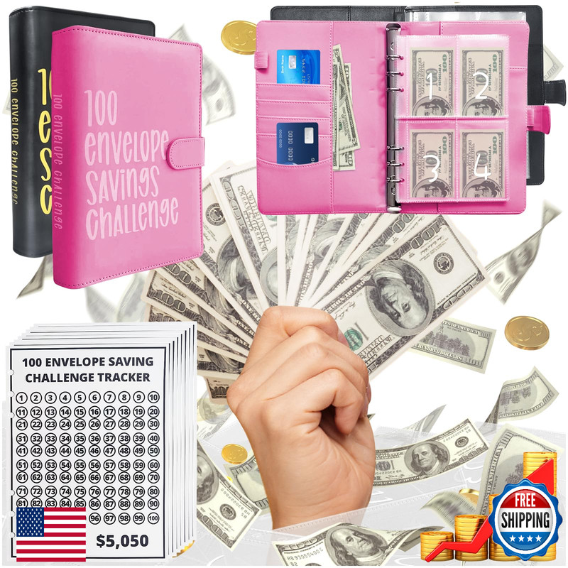 100 Envelopes Money Saving Challenge, Easy and Fun Way to Save $5,050, Budget Bi