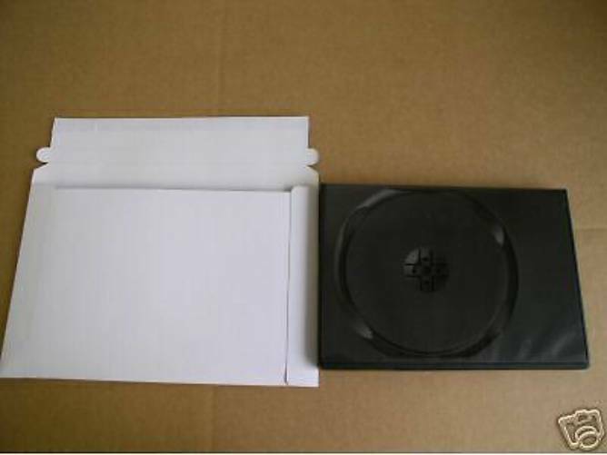 400 WHITE CARDBOARD DVD CASE MAILER MAILERS, JS29