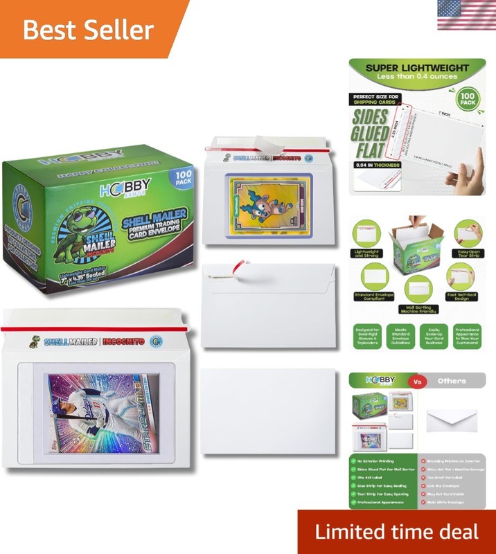 100 Pack Shell Mailer Incognito Trading Card Envelopes by , 7" x 4.35" Tradin...