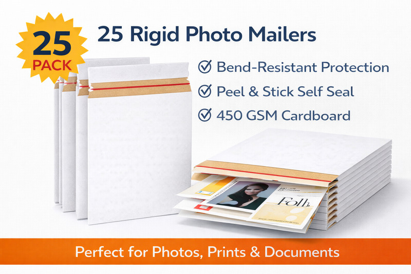 25 Pack 13×18 Rigid Photo Mailers Self Seal Cardboard Document Shipping Flats