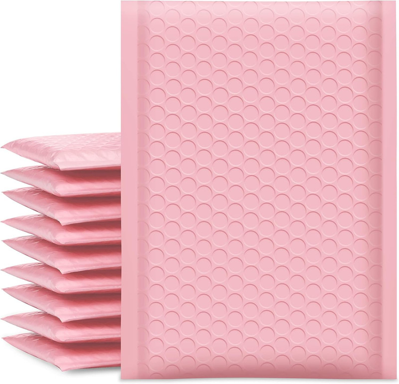UCGOU Bubble Mailers 6X10 Inch Light Pink 50 Pack Poly Padded Envelopes Small Bu