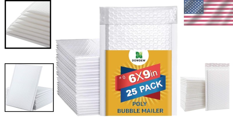 Durable Water-Resistant Bubble Mailers for Safe Shipping - 6x9 gallery