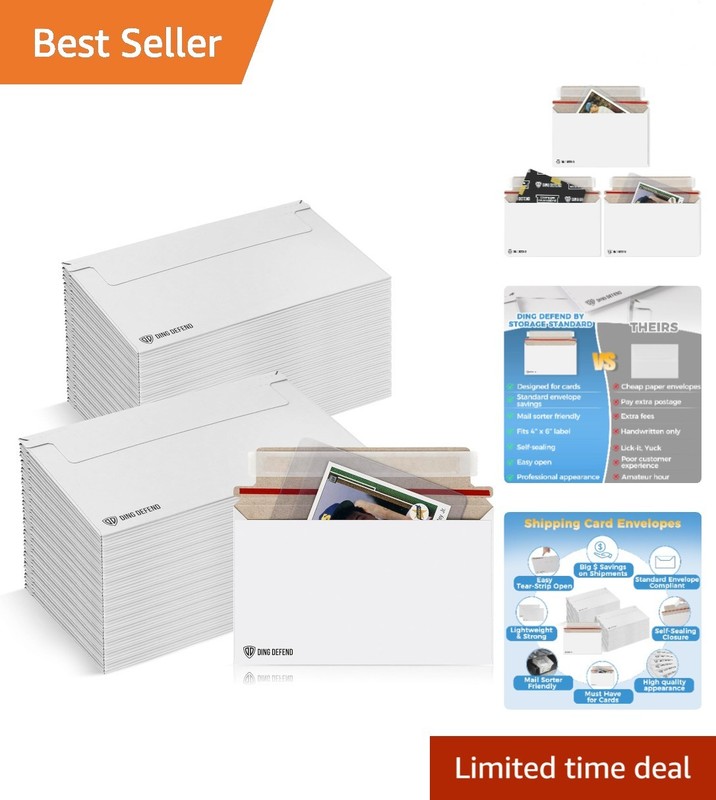 110-Pack Card Shipping Envelopes – 7 x 4.35 Inches Trading Cards Self-Adhesiv…