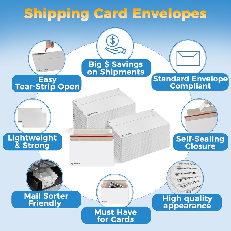 110-Pack Card Shipping Envelopes - 7 x 4.35 Inches Trading Cards Self-Adhesiv... gallery