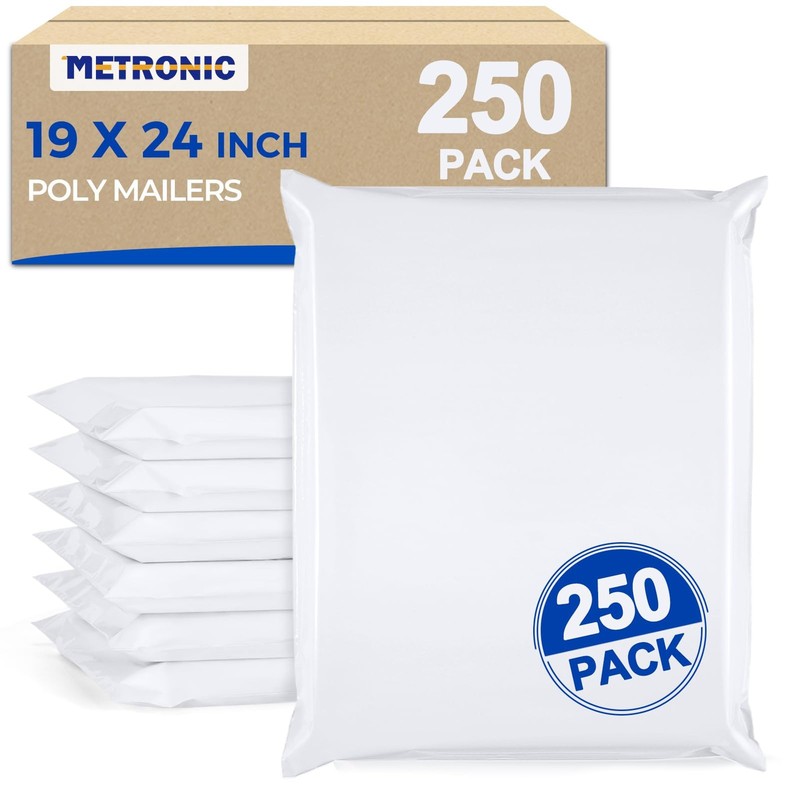Poly Mailers 19×24 Inch 250pcs Shipping Bags for Clothes,Self Adhesive Shippi…
