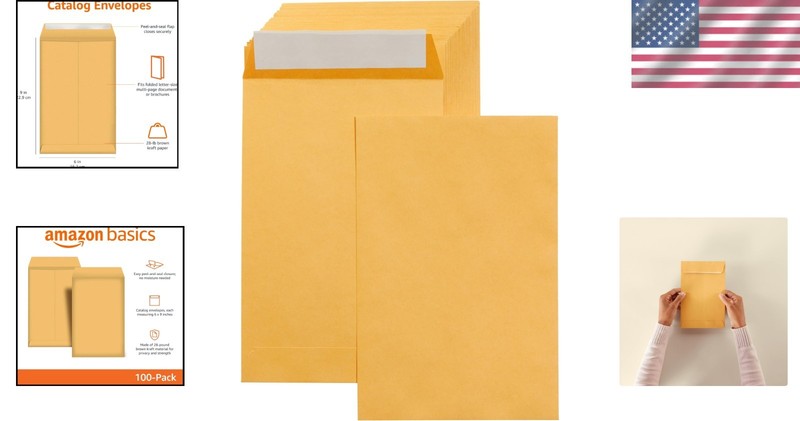Self Seal Envelopes 6x9 Brown Kraft Pack of 100 gallery