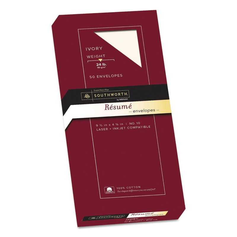 Company Products - Resume Envelopes, Laser/Inkjet, No 10, 24lb., 50/PK, Ivory... gallery
