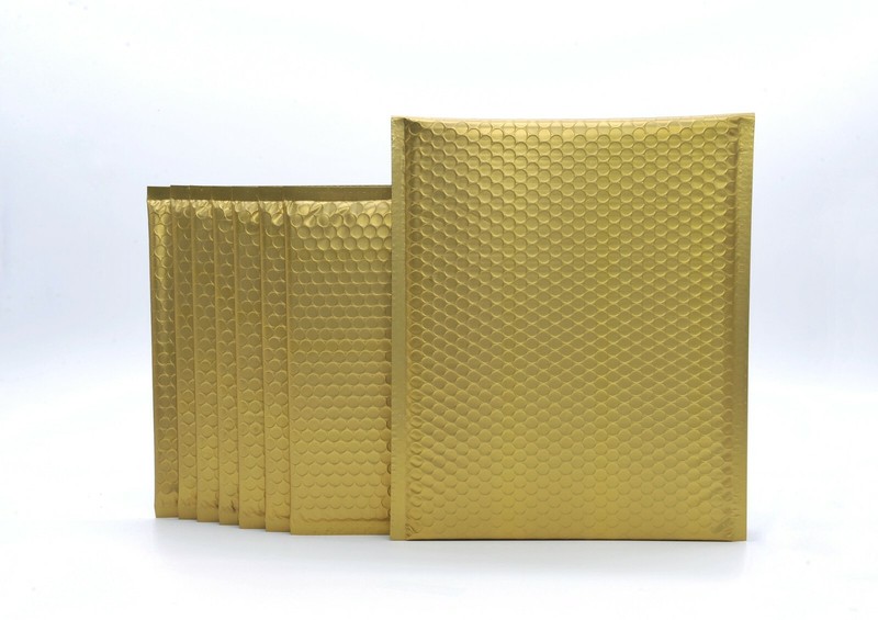 50 #0 Matte Metallic Gold Poly Bubble Mailers Envelopes 6×10 DVD Wide CD