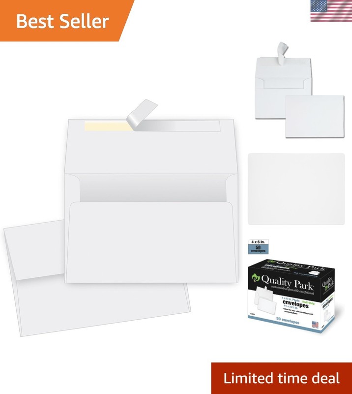 Versatile Self-Sealing 4×6 Envelopes in White Wove – 50 for Easy Mailing