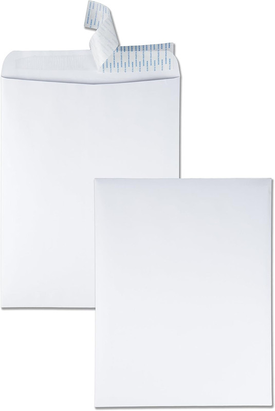 12 X 15-1/2 Catalog Mailing Envelopes, Redi-Strip Self Seal Closure, 28 Lb White