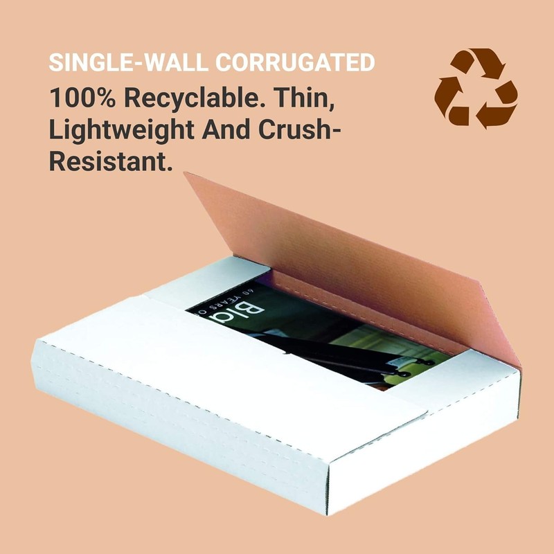 Versatile White Easy-Fold Mailers, 12.5" x 12.5" x 1" - Perfect for Shipping gallery