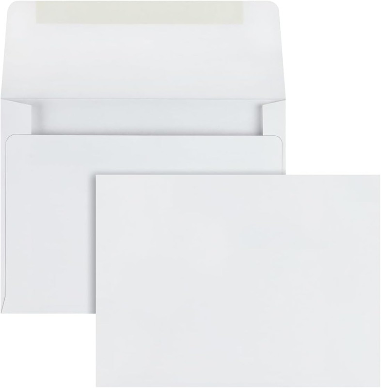 A2 Invitation Envelopes with Gummed Closure, 4-3/8″ X 5-3/4″, 24 Lb. White Wove,