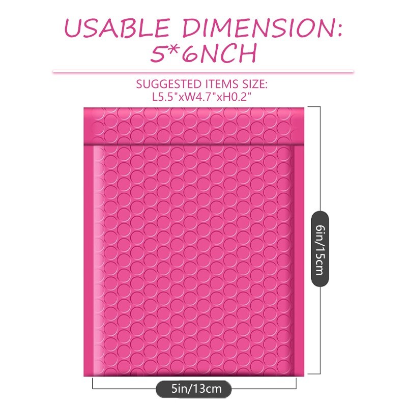 Bubble Mailers 5 x 6 Inches 25/50 Pack Rose Pink Bubble Envelopes for Packaging gallery