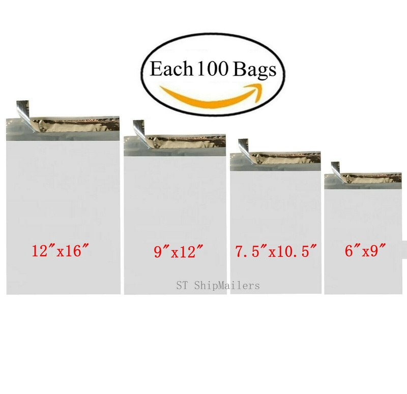 400 Poly Mailers Shipping Bags Each 100 6×9 7.5×10.5 9×12 12×16 – ST ShipMailers