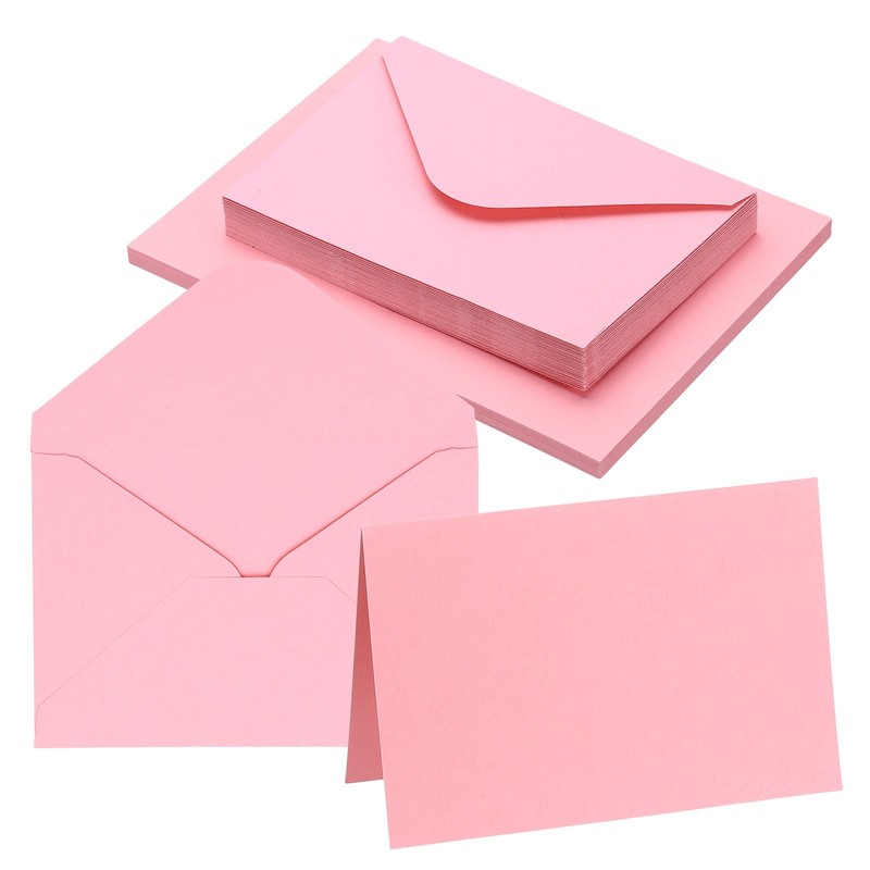 20Sets 4 x 6″ Blank Greeting Cards and Envelopes, Right Angles Cards, Pink