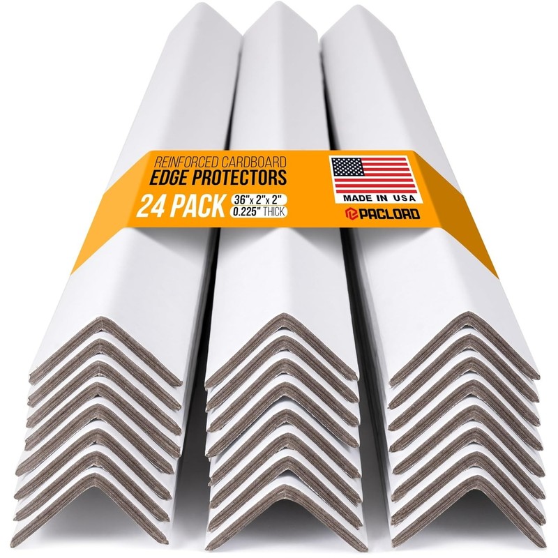 36″ x 2″ x 2″ Heavy Duty Cardboard Edge Protectors 24 Pack 0.225″ Thick