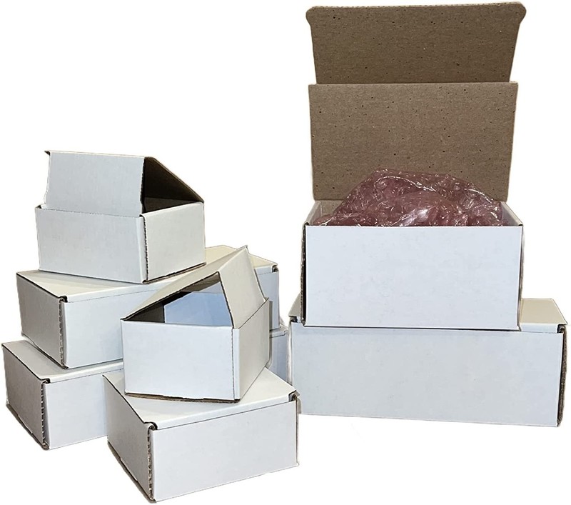 100 6x4x3 White Cardboard Paper Boxes Mailing Packing Shipping Box Corrugated