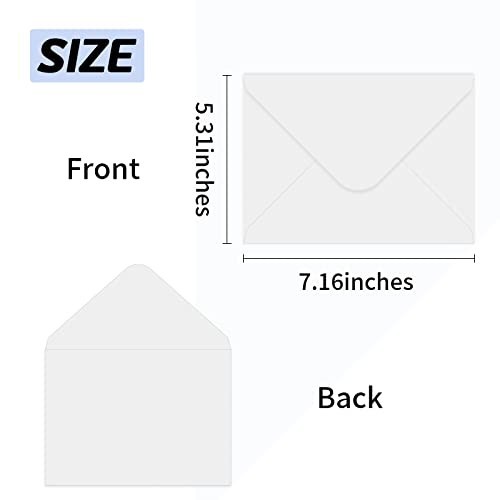 200 Pack White 5x7 Envelopes V Flap for Photos, Cards, Weddings, Invitations, An gallery