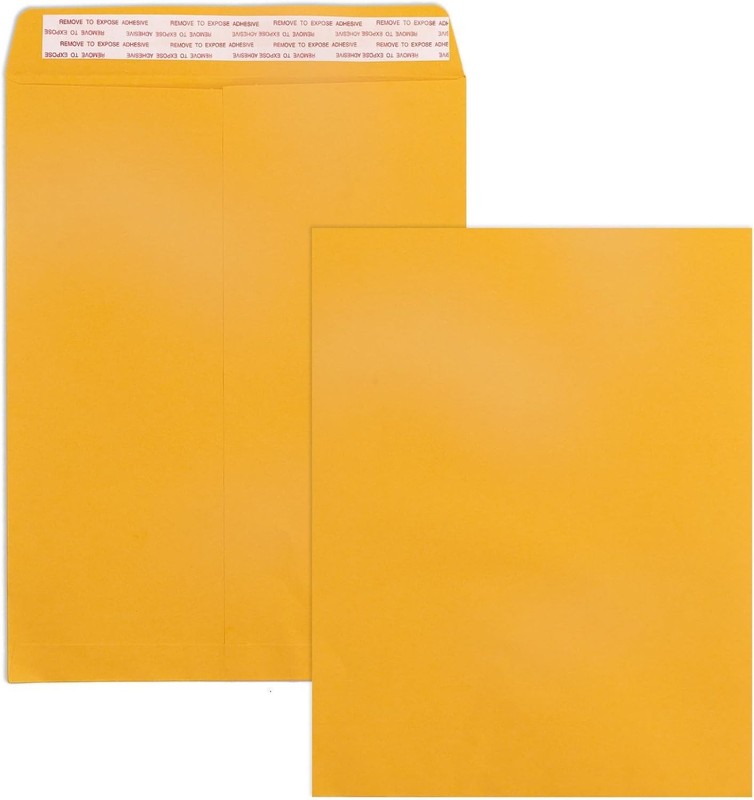 10x13 Catalog Envelopes Self Seal 100 Pack, 100GSM Paper Yellow Brown Manilla... gallery