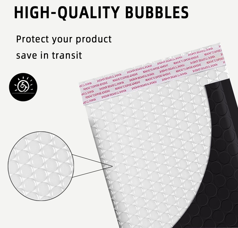 #2 8.5x12 (8.5x11) Poly Bubble Padded Envelope Mailer Shipping Bag Black 50 PCS gallery