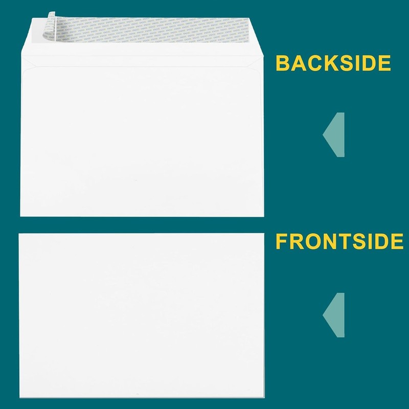 6x9 Booklet Envelopes 50 Pack White Self Seal Open Side Mailers gallery